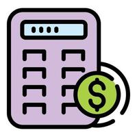 Result money calculator icon vector flat