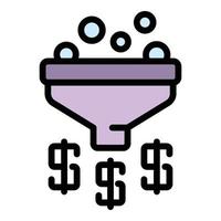 Result money funnel icon vector flat