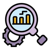 Search gear market studies icon vector flat