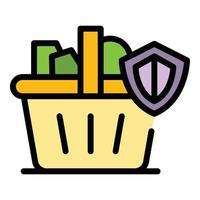 Protected shopping icon vector flat