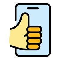 Positive feedback icon vector flat