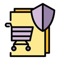 Safe shopping icon vector flat