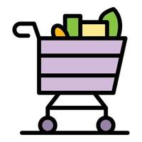 Shopping cart icon vector flat