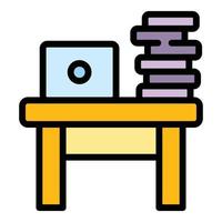 Book stack table icon vector flat