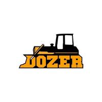 Construction, bulldozer heavy equipment logo vector