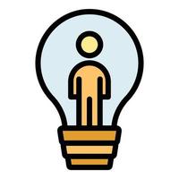 Human resources bulb icon vector flat