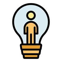 Human resources bulb icon vector flat