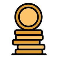 Human resources coins stack icon vector flat