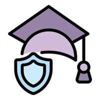 Liability graduation hat icon vector flat