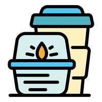 Takeout hot food icon vector flat