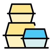 Takeout boxes icon vector flat