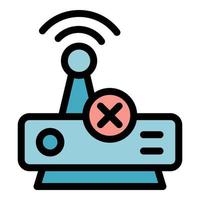 Blocked internet router icon vector flat