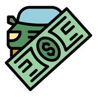 Compensation car cash icon vector flat