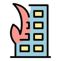 Compensation destroyed building icon vector flat