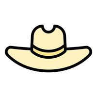 rancho vaquero sombrero icono vector plano