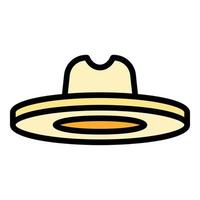 rancho sombrero icono vector plano