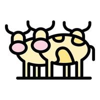 Ranch cows icon vector flat