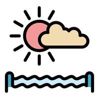 Summer water park icon vector flat