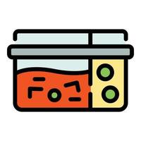 niño comida caja icono vector plano