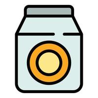 School milk pack icon vector flat