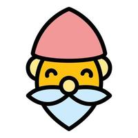 Statue dwarf icon vector flat