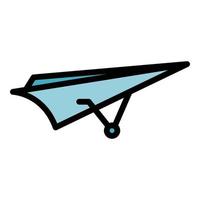 Hang gliding sport icon vector flat