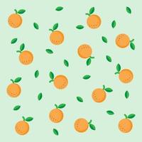Seamless oranges pattern with leaves. Pro orange pattern illustration. vector