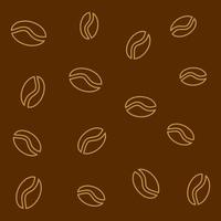 Seamless coffee beans pattern for coffee shop. Vector seamless pattern with coffee beans on brown background in retro style. Free coffee pattern.