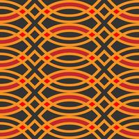 Seamless modern geometric orange curve line with dark theme. Perfect for decoration, interior background, texture, print, walls. Orange red black modern pattern. Pro vector pattern.