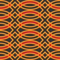 Seamless modern geometric orange curve line with dark theme. Perfect for decoration, interior background, texture, print, walls. Orange red black modern pattern. Pro vector pattern.