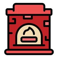 Home fireplace icon vector flat