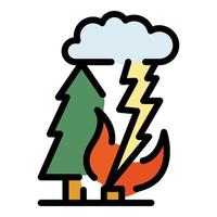 Thunder disaster icon vector flat