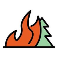 natural fuego fatuo icono vector plano