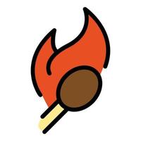 Flame match icon vector flat