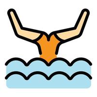 Solo synchronized swimming icon vector flat