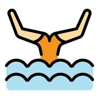 Solo synchronized swimming icon vector flat