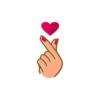 A hand with a heart symbol on it vector