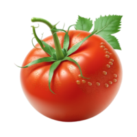 rouge Frais tomate avec vert feuille png