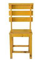 back view of wooden chair isolated on white with clipping path photo