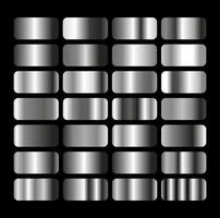 A set big of the silver gradient. Silver gradient blocks. vector