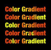 Orange color gradient set. text swatch set vector. vector