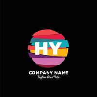 HY initial logo With Colorful template vector. vector