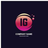 IG initial logo With Colorful Circle template vector