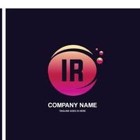 IR initial logo With Colorful Circle template vector