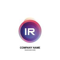 IR initial logo With Colorful Circle template vector