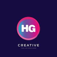 HG initial logo With Colorful template vector. vector