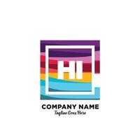 HI initial logo With Colorful template vector. vector