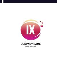 IX initial logo With Colorful Circle template vector