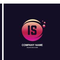 IS initial logo With Colorful Circle template vector