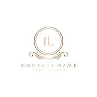 IL Letter Initial with Royal Luxury Logo Template vector